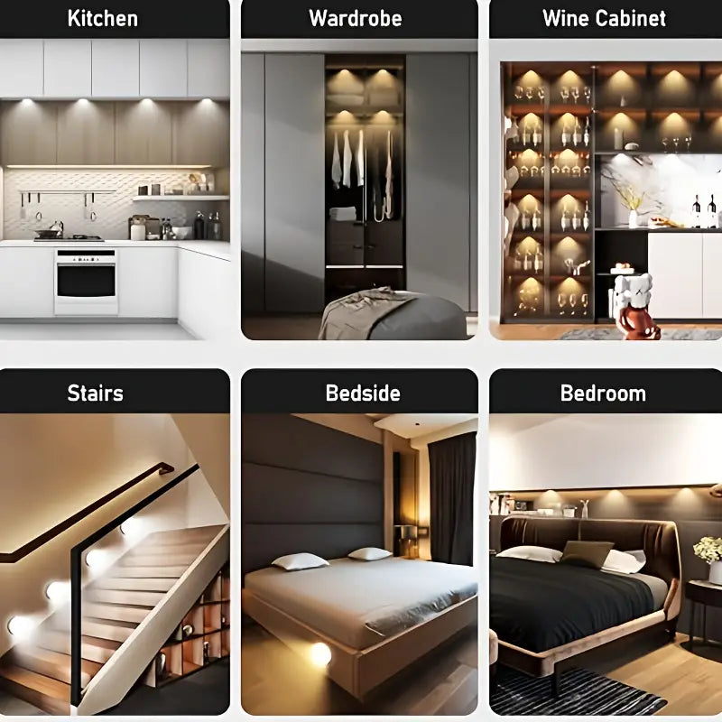 StayLit Motion Sensor LED Night Light - USB Rechargeable, Wireless, Magnetic Lamp For Bedroom, Kitchen, Hallways, Closets & Stairs