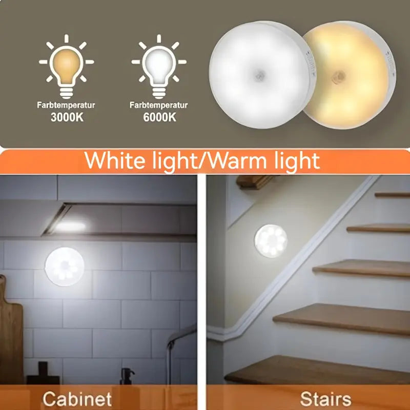 StayLit Motion Sensor LED Night Light - USB Rechargeable, Wireless, Magnetic Lamp For Bedroom, Kitchen, Hallways, Closets & Stairs