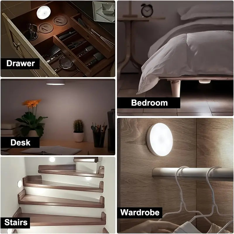 StayLit Motion Sensor LED Night Light - USB Rechargeable, Wireless, Magnetic Lamp For Bedroom, Kitchen, Hallways, Closets & Stairs
